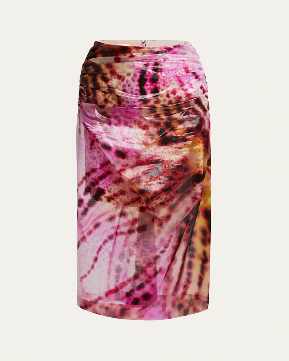 Sami Printed Drape Midi Skirt